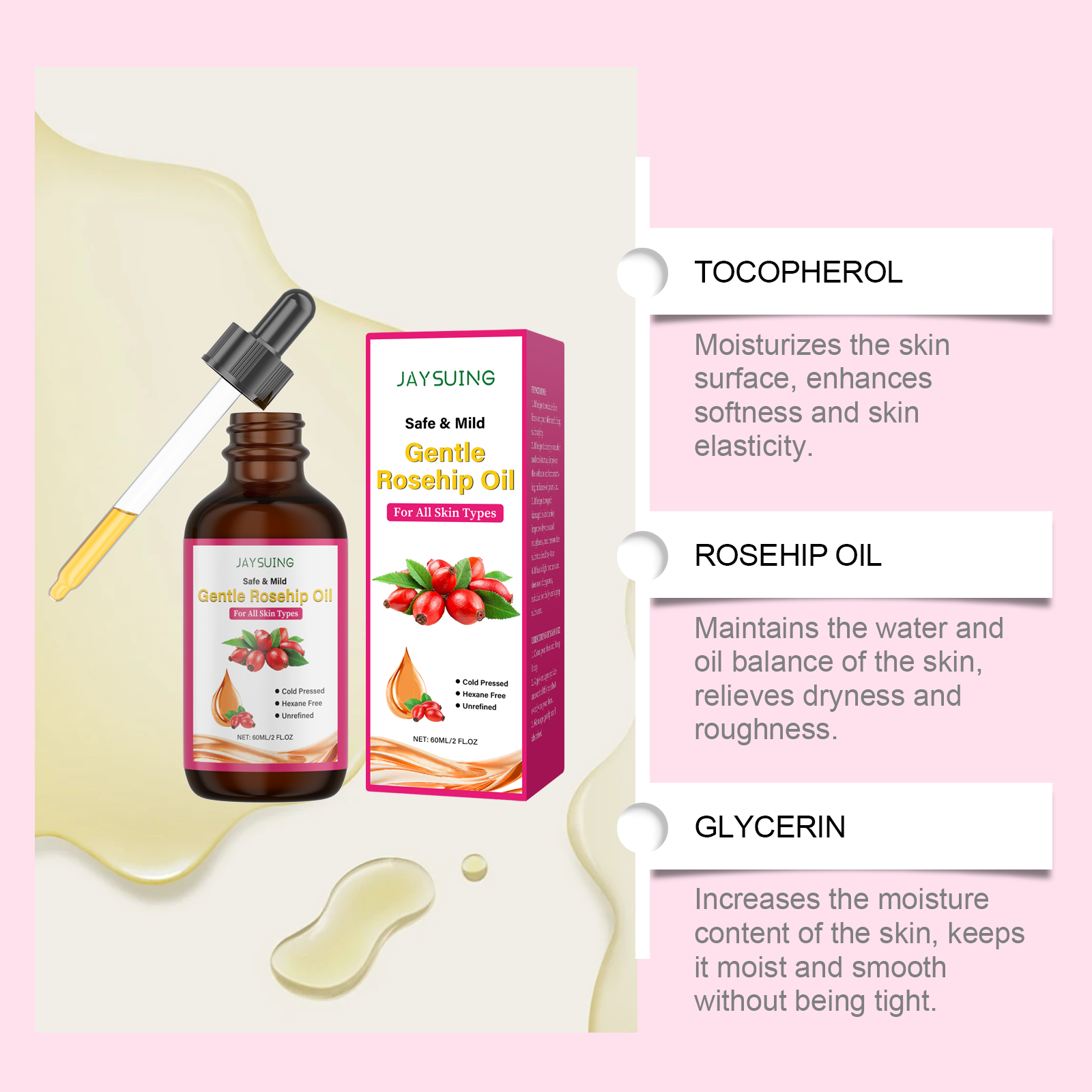 Rosehip Facial Oil Moisturizin - Face Oil Rosehip 评论和价格