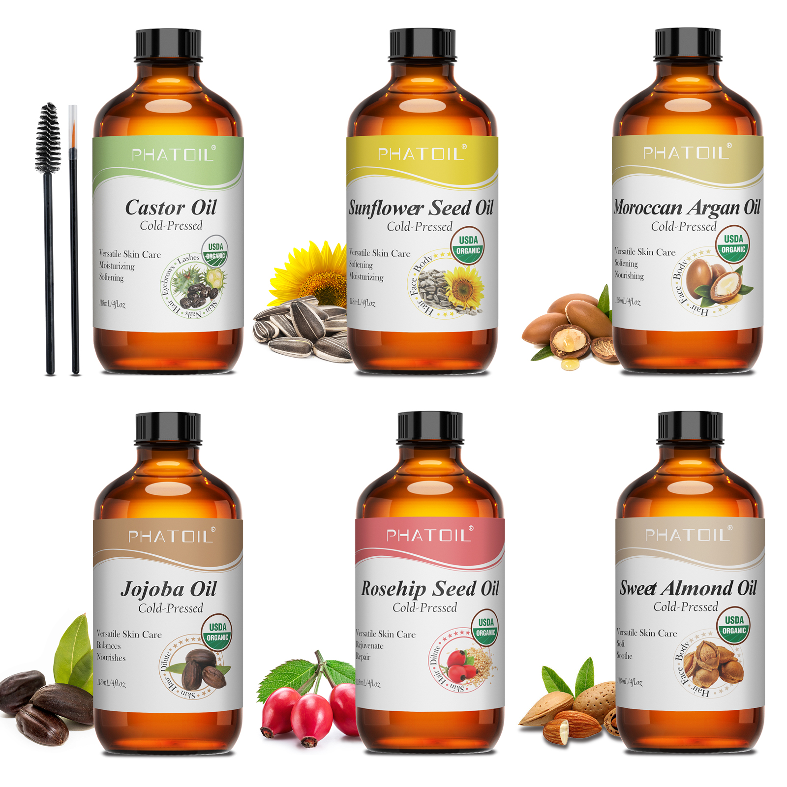 PHATOIL 118ml Organic Face Oil - Face Oil Rosehip 评论和价格