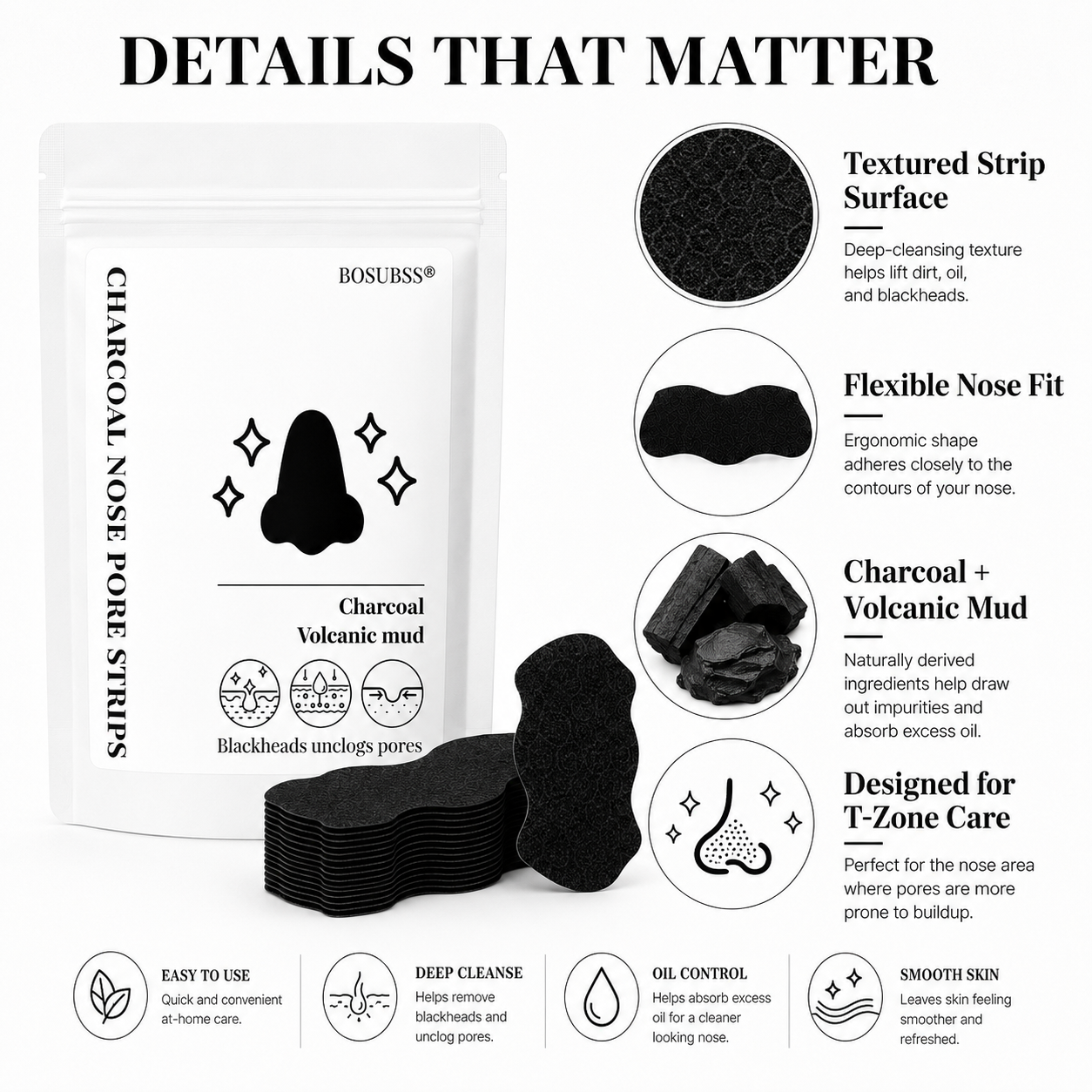 Tea Tree Charcoal Nose Strips  - Skincare Viral 评论和价格