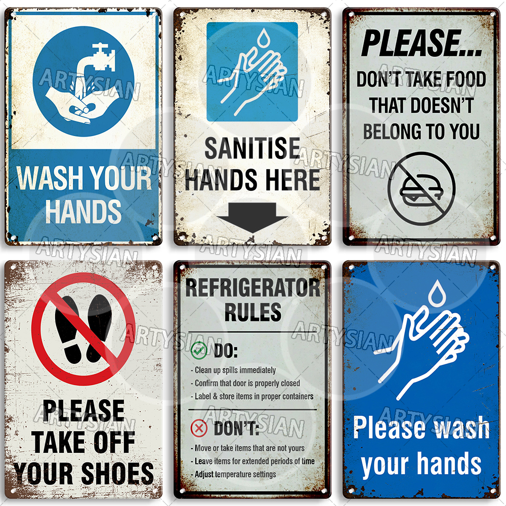 Hygiene Metal Sign No Shoes No - Skincare Viral 评论和价格