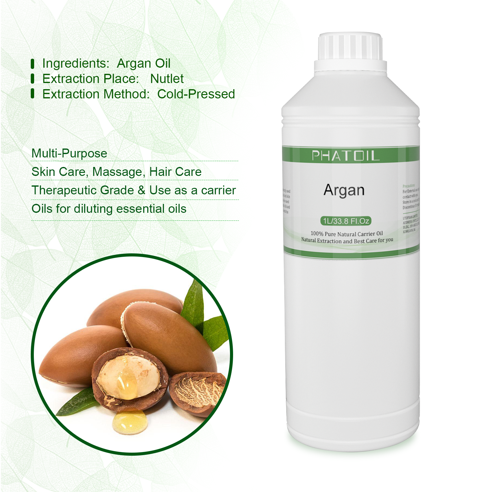 PHATOIL 1000ml Sweet Almond Oi - Face Oil Rosehip 评论和价格